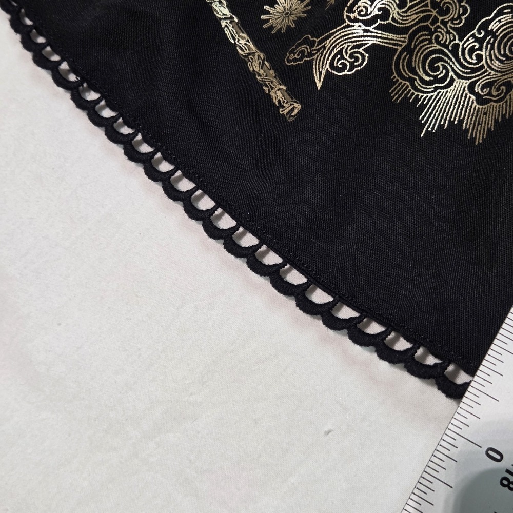 Harry Potter Wizarding World Black Gold Wand Celestial Mini Skirt Scallop Trim M - Picture 7 of 11